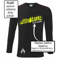 Fire team oheň (vlastný nápis) - pánske tričko s dlhým rukávom Long Sleeve