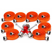 Sada zásahových hadíc D25 Titan X-Treme Orange spojky kované KW - 20m 8ks + Zadarmo rozdelovač C-DD