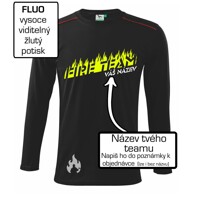 Fire team oheň (vlastný nápis) - pánske tričko s dlhým rukávom Long Sleeve...