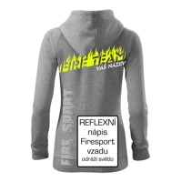 Fire team oheň (vlastný nápis) - Dámska mikina s kapucňou na zips